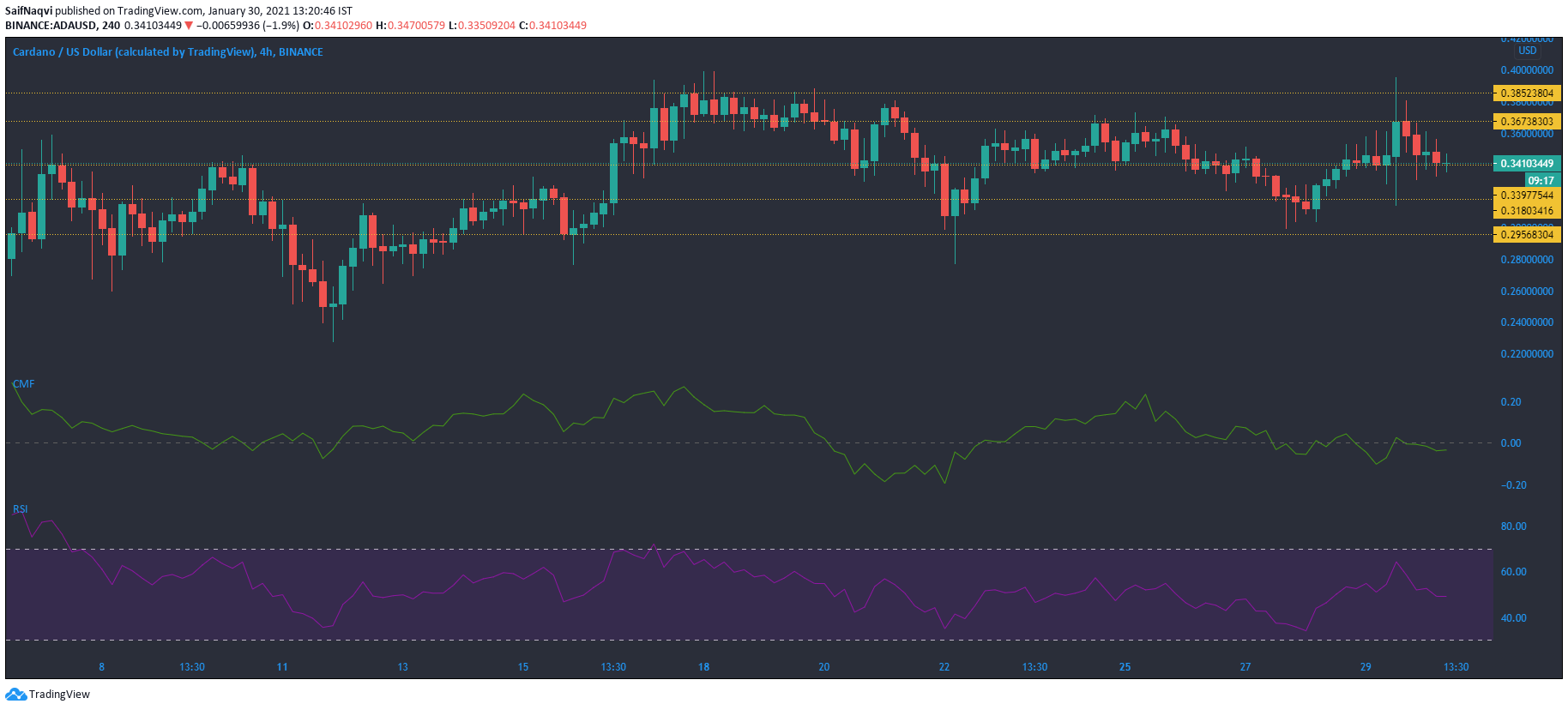 Cardano, Dogecoin, VeChain 가격 분석 : 1 월 30 일