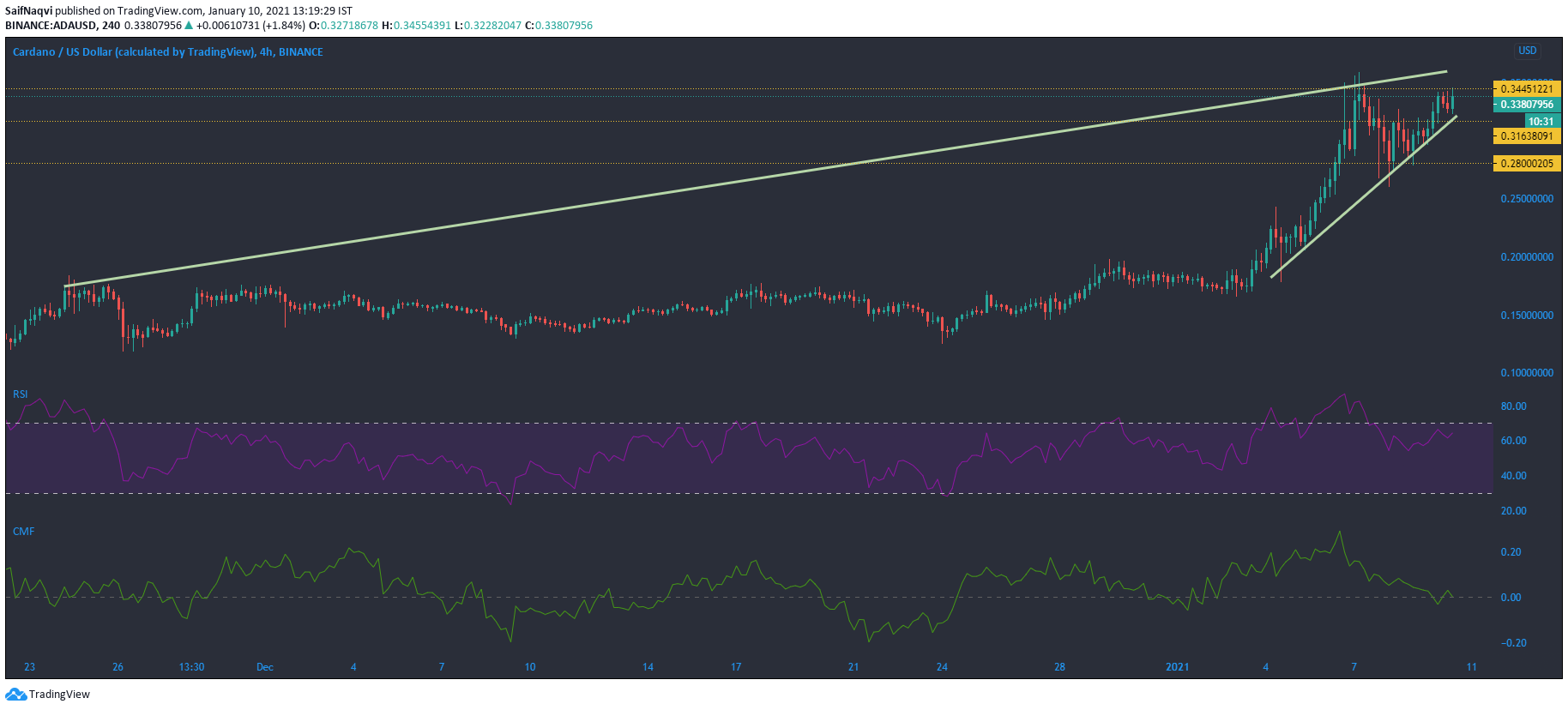 Cardano, Aave, BAT 가격 분석 : 1 월 10 일