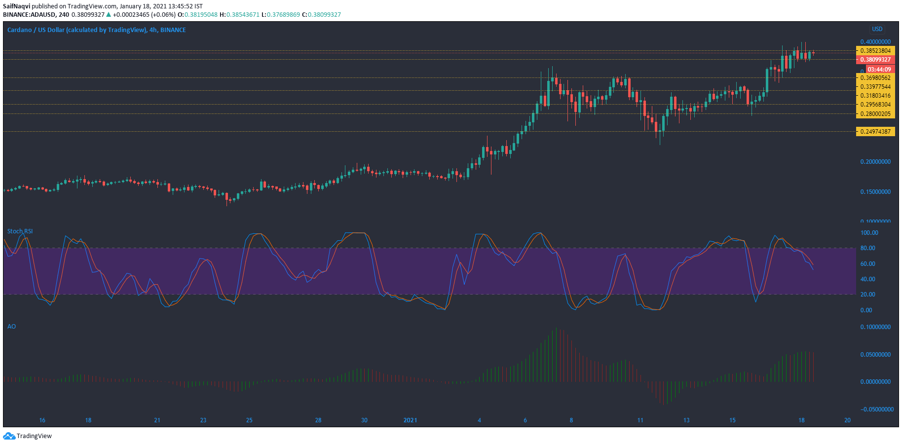 Cardano, Synthetix, Dogecoin 가격 분석 : 1 월 18 일