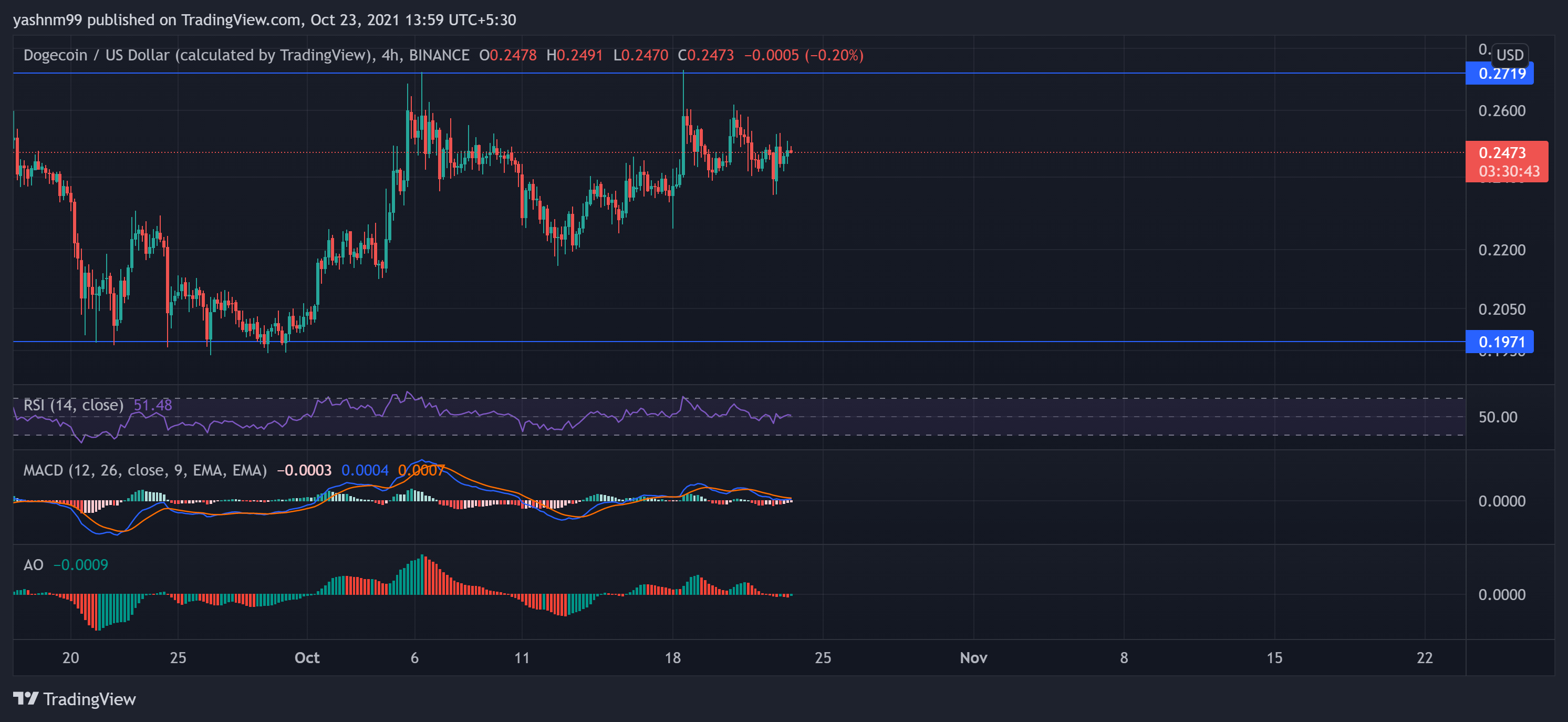 Dogecoin, Bitcoin Cash, Ethereum Classic 가격 분석: 10월 23일