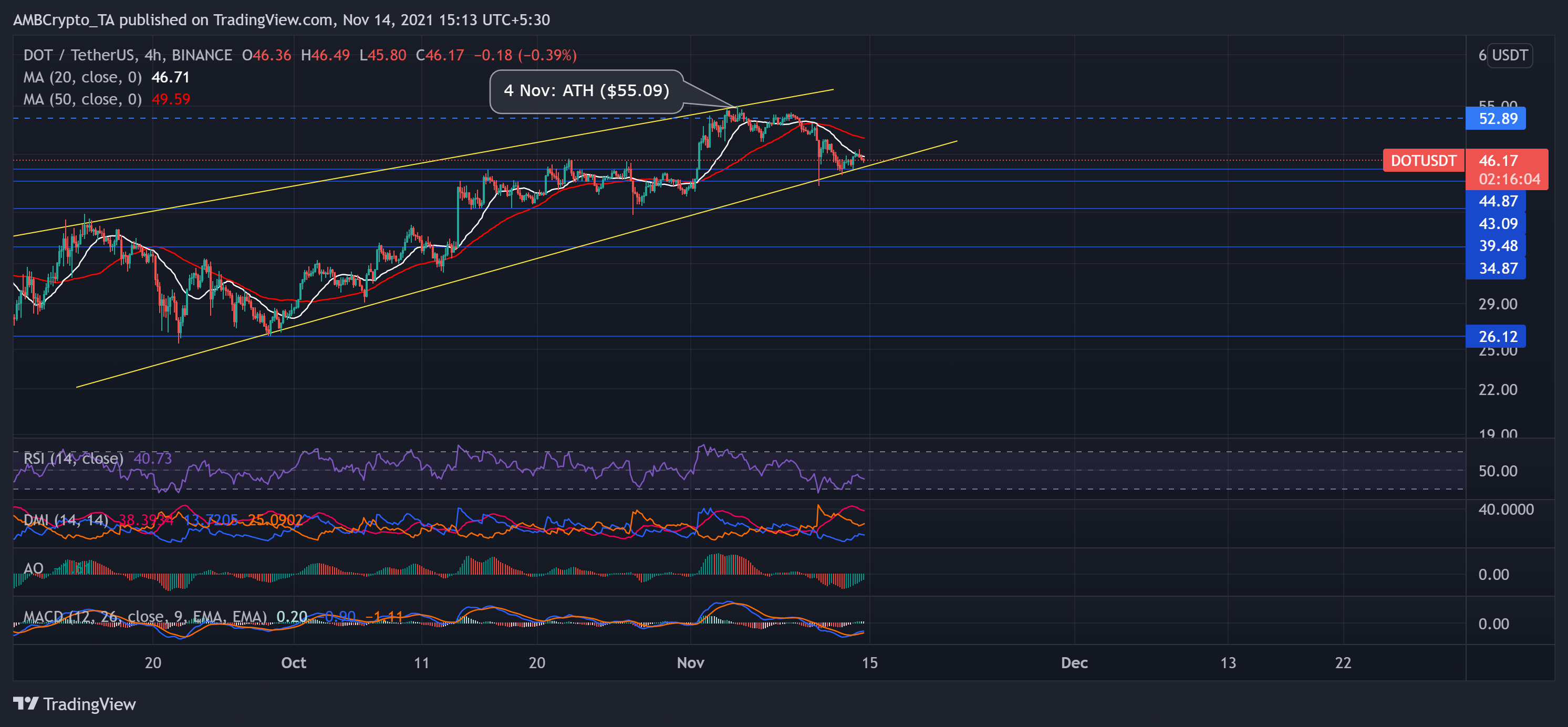 Polkadot, Ethereum Classic, Loopring 가격 분석: 11월 14일