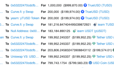 Tron의 예치금을 준비금으로 Etherscan 거래