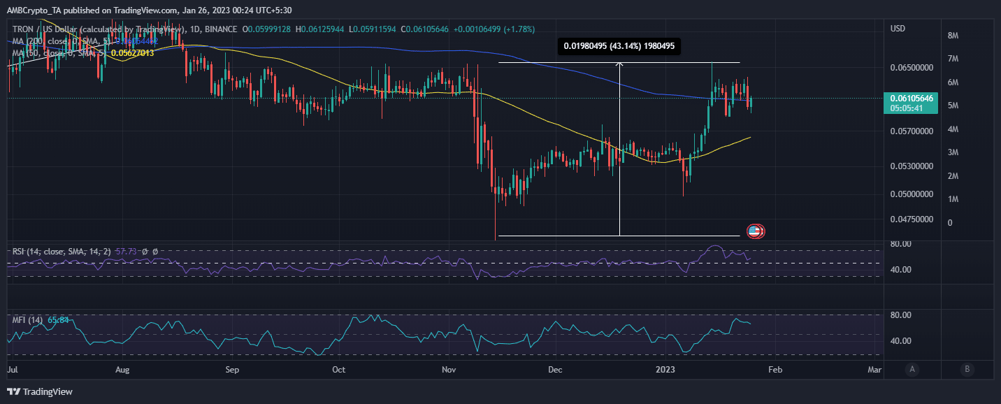 TRX 가격 조치
