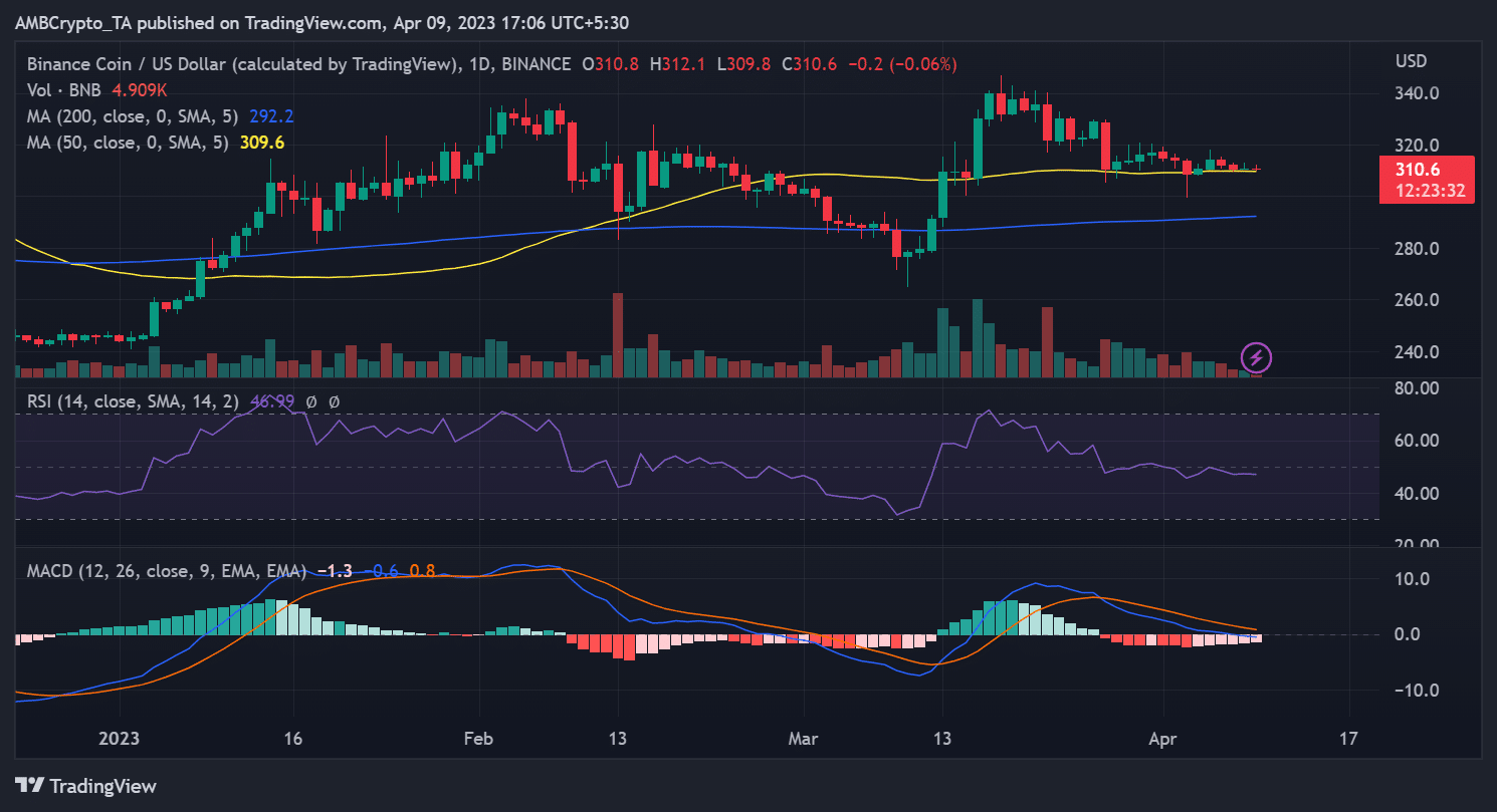 바이낸스(BNB) 가격 움직임