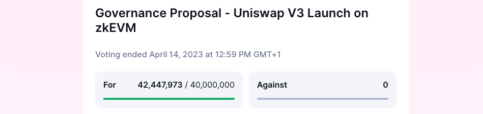 Uniswap 거버넌스 제안 투표
