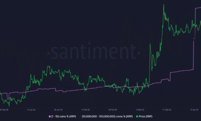 1~10개의 토큰을 보유한 XRP 주소 및 XRP 가격