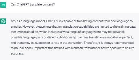 ChatGPT가 콘텐츠를 번역할 수 있나요?