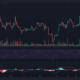 어두운 배경에 녹색 및 빨간색 가격 막대가 있는 Ethereum ETH 가격 차트