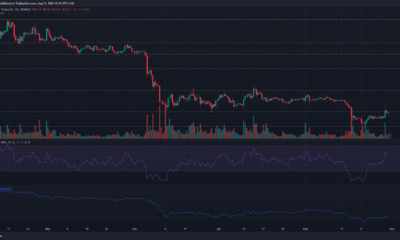 어두운 배경의 바이낸스 코인 BNB 가격 차트