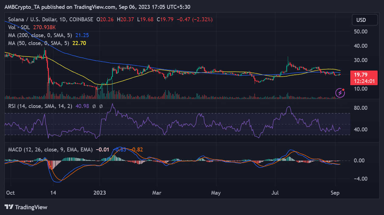 SOL/USD 일일 시간대 가격