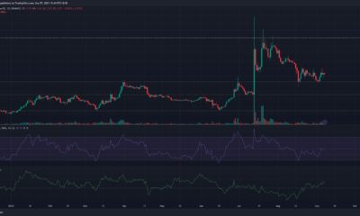 어두운 배경의 Stellar Lumens XLM 가격 차트