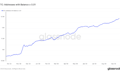최소 0.01 BTC를 보유한 비트코인 ​​주소