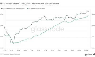 USDT 거래소 잔액 및 잔액이 0이 아닌 주소
