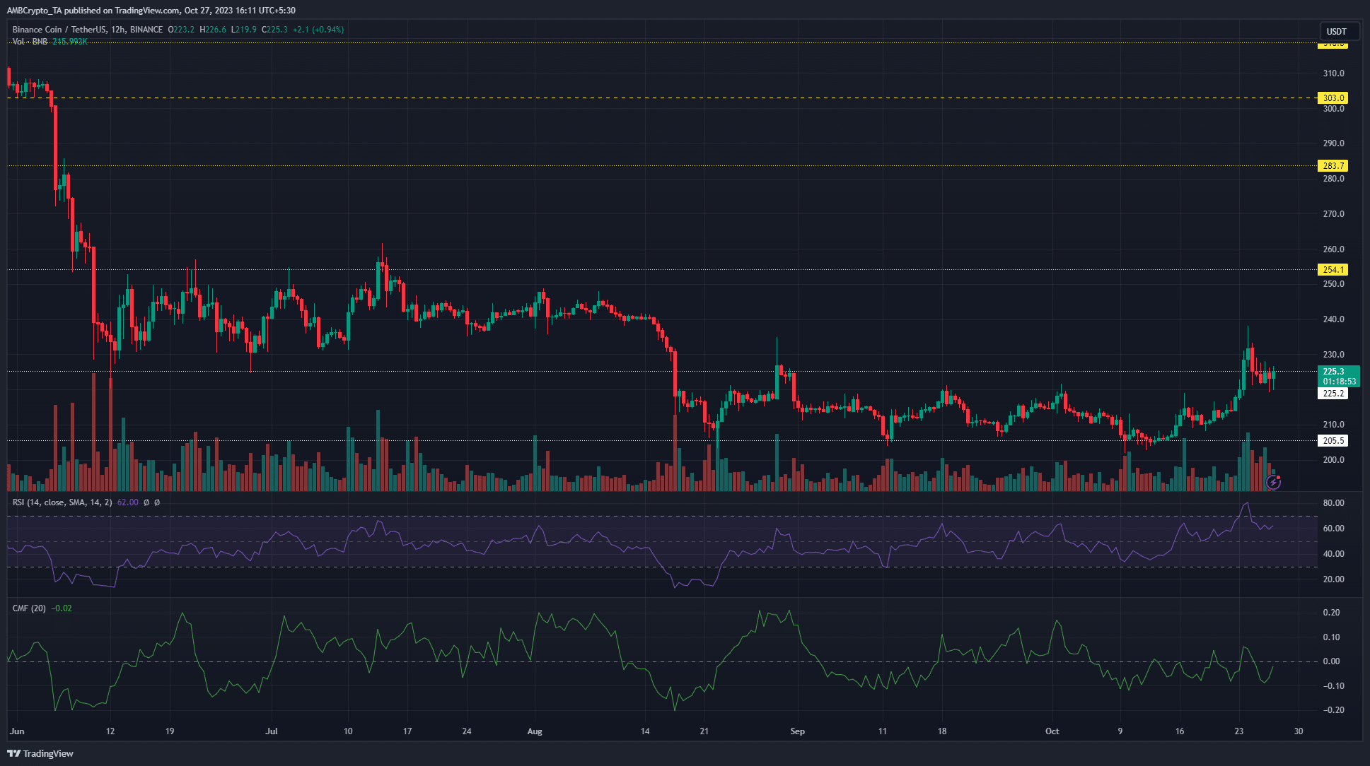 바이낸스 코인 BNB 가격 차트