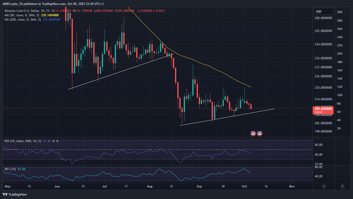 BNB 가격 조치