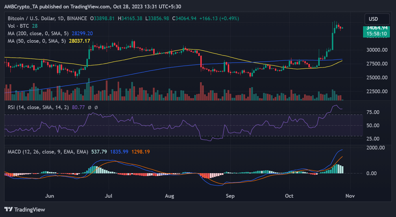 BTC/USD 가격 추세